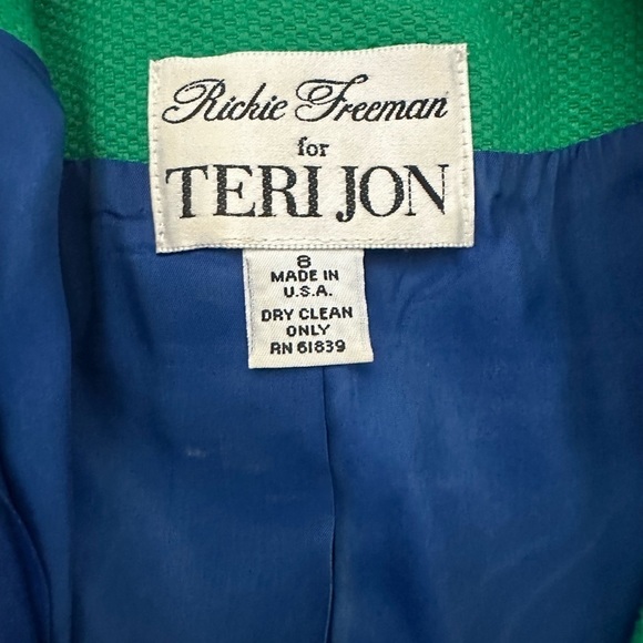 Rickie Freeman For Terri Jon blue and green skirt suit set size 6 - Picture 8 of 8